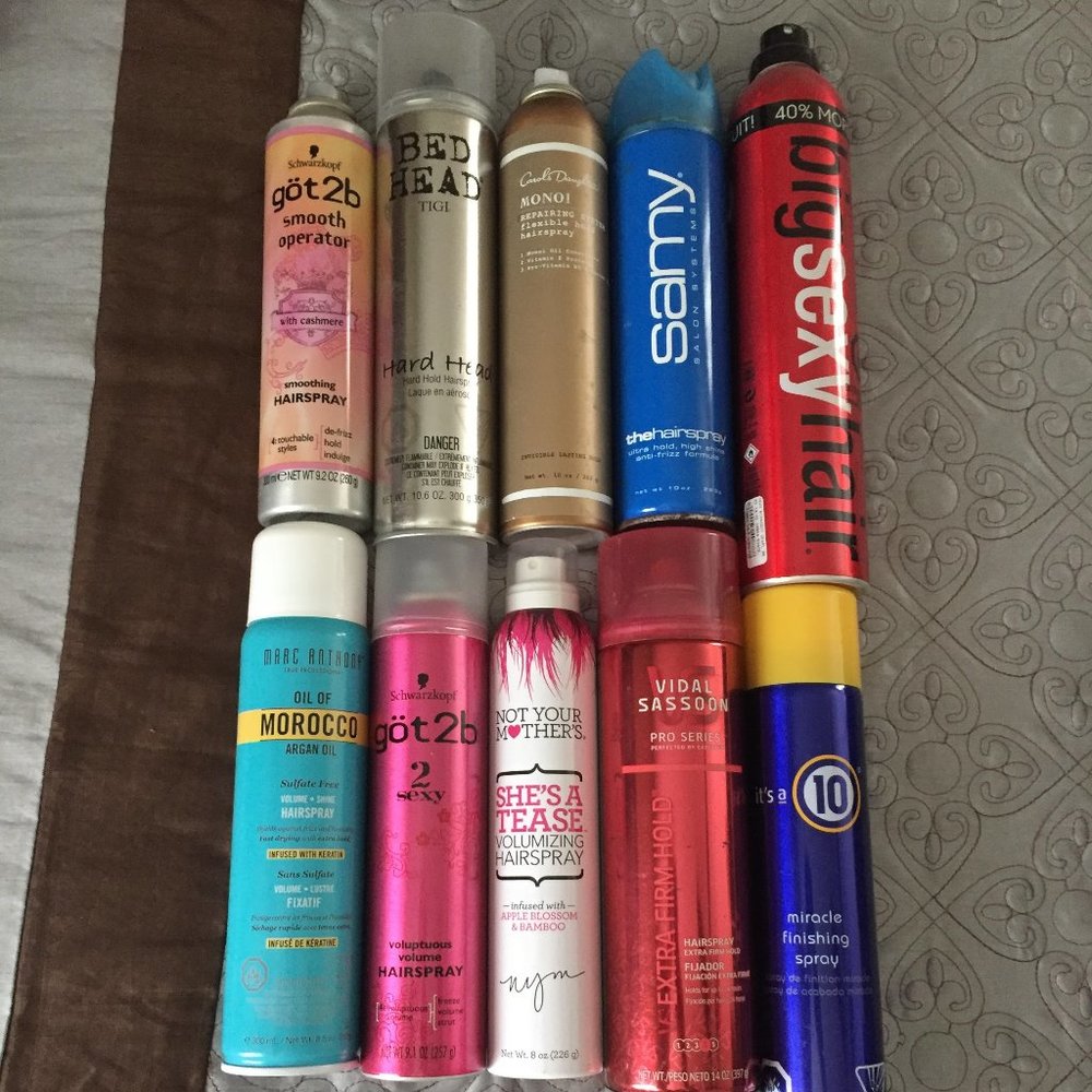 Hair Spray/Finishing Spray, lot of 10 cans